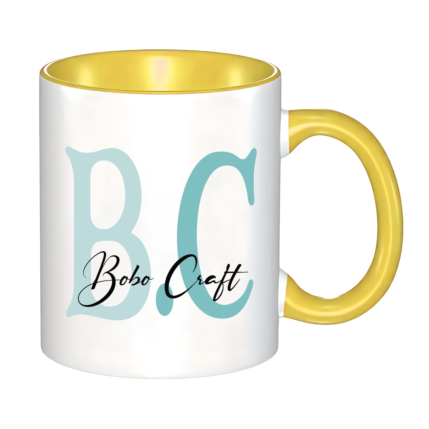 Custom 11oz Two-tone Coffee Mug with 2 Initials and name-BoBo Craft