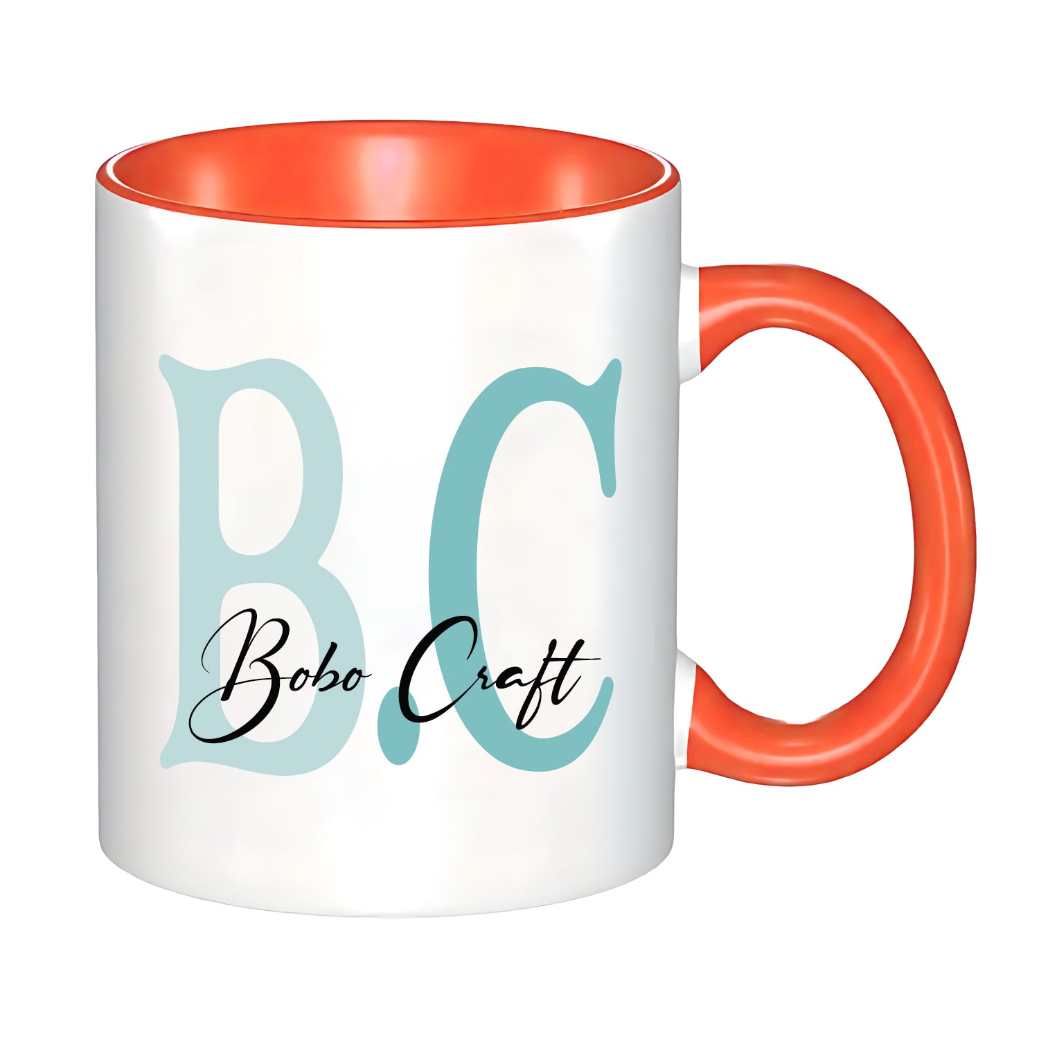 Custom 11oz Two-tone Coffee Mug with 2 Initials and name-BoBo Craft