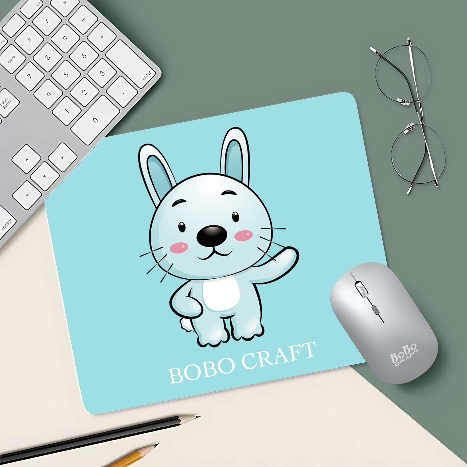 Custom Rectangle Mouse Pad with Cartoon Pattern-BoBo Craft