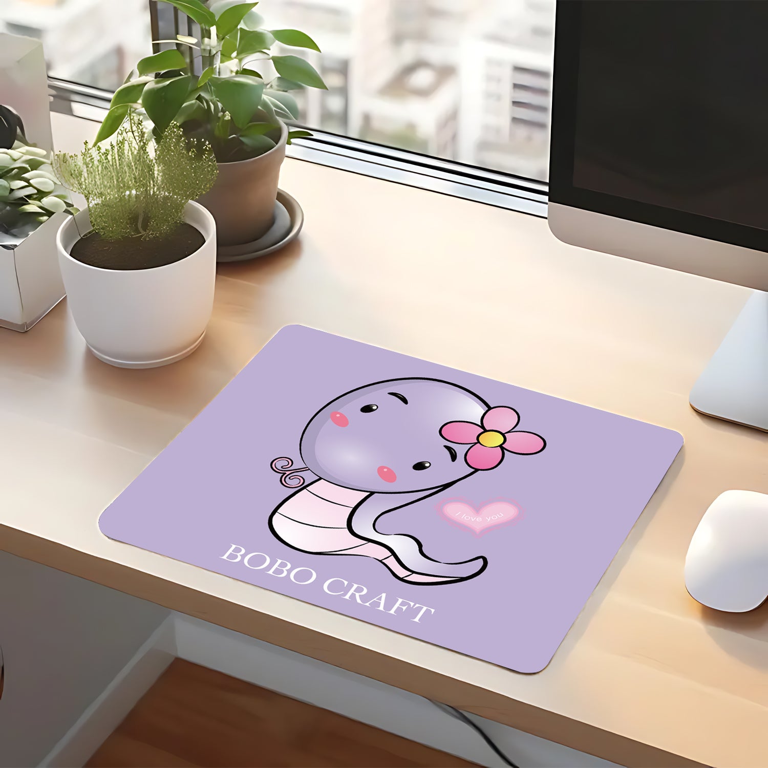 Custom Rectangle Mouse Pad with Cartoon Pattern-BoBo Craft