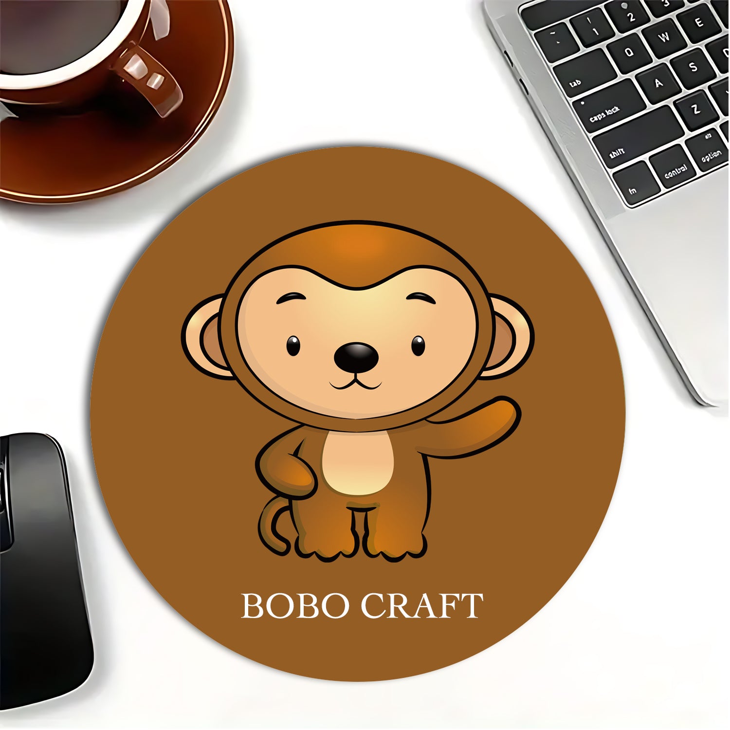 Custom Round Mouse Pad with Cartoon Pattern-BoBo Craft