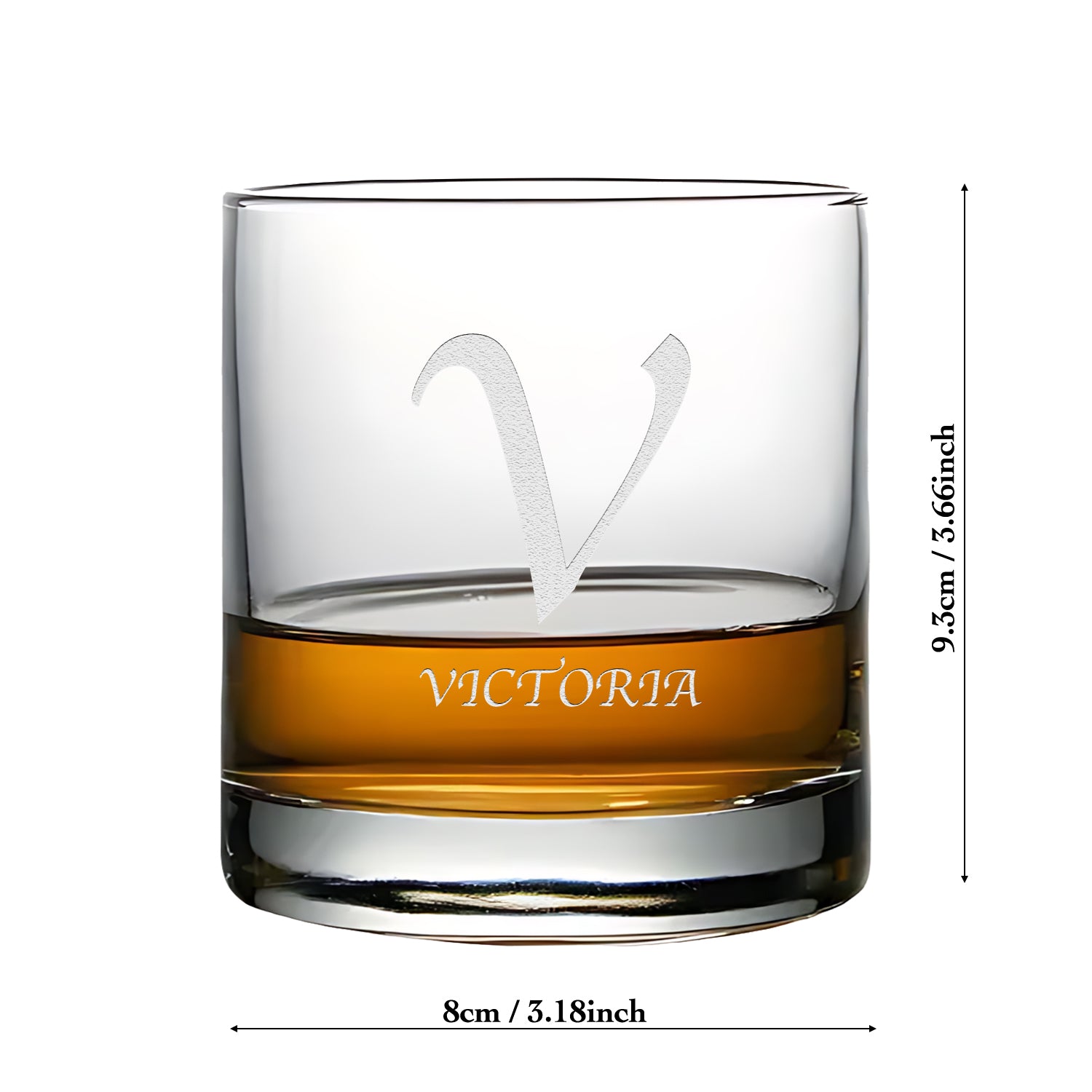 Customize 12OZ Engraved Stemless Wine Whiskey Glass-initial and name-BoBo Craft