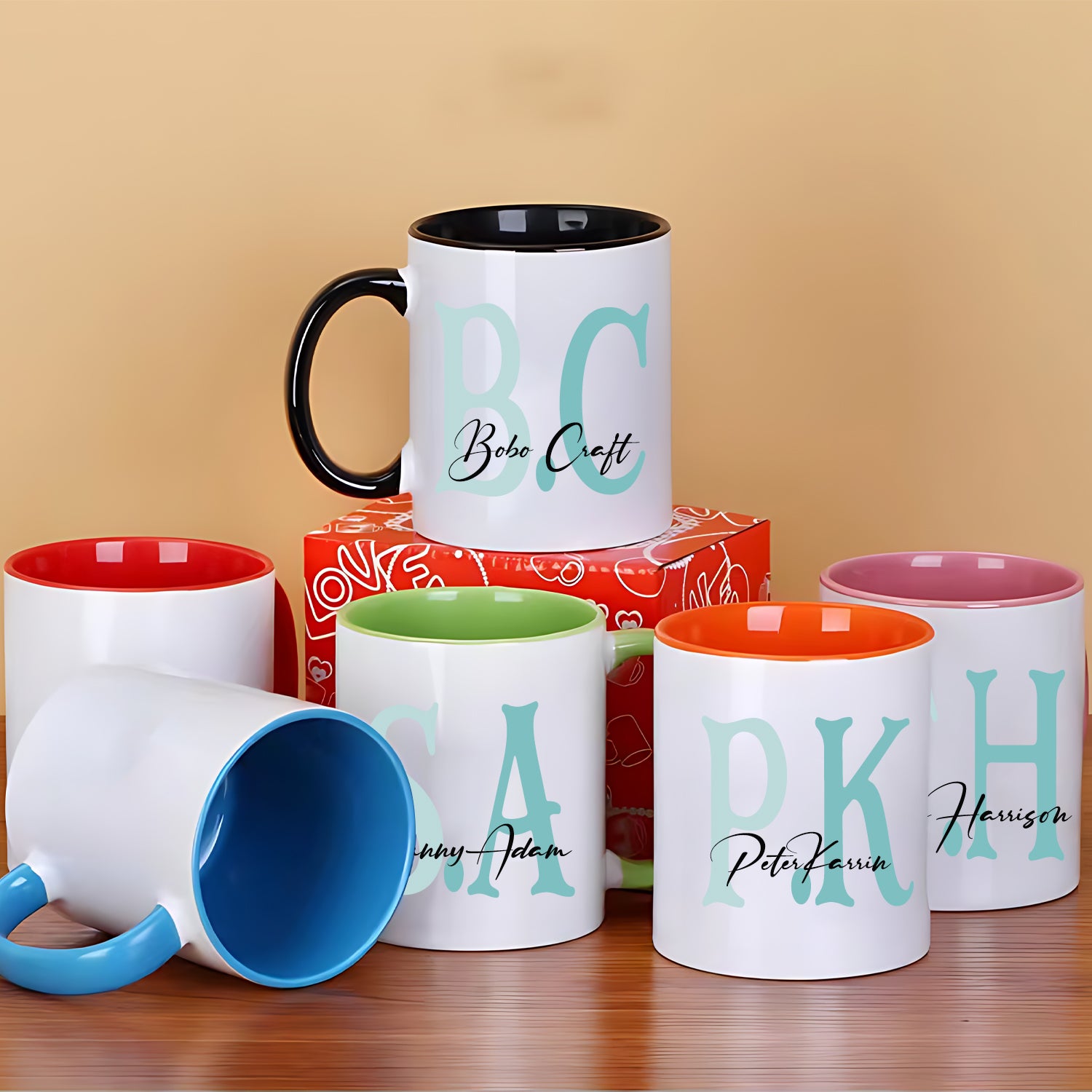 Custom Ceramics Coffee Mug (Letters)