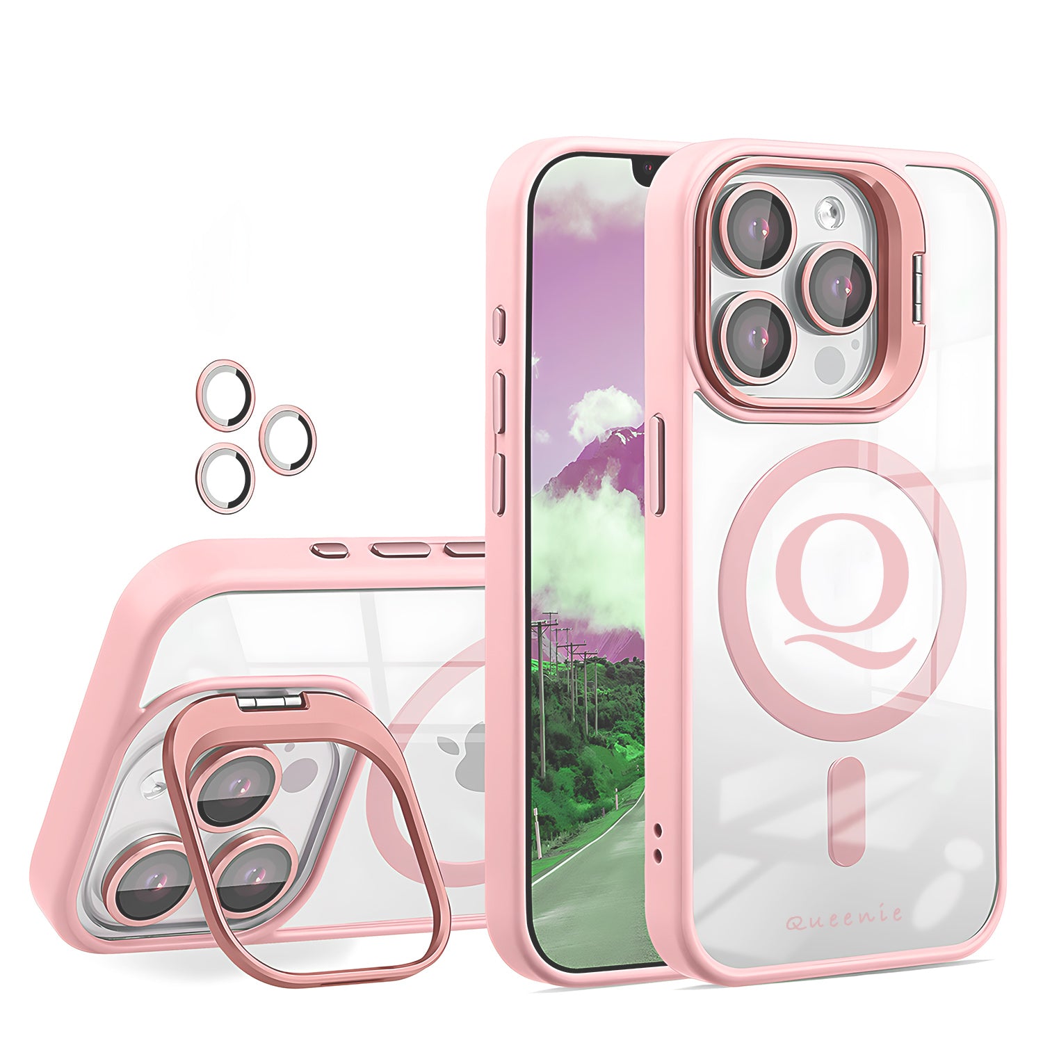 Personalize Hard Stand case for iphone Color Printing initial and name with Camera protection-BoBo Craft