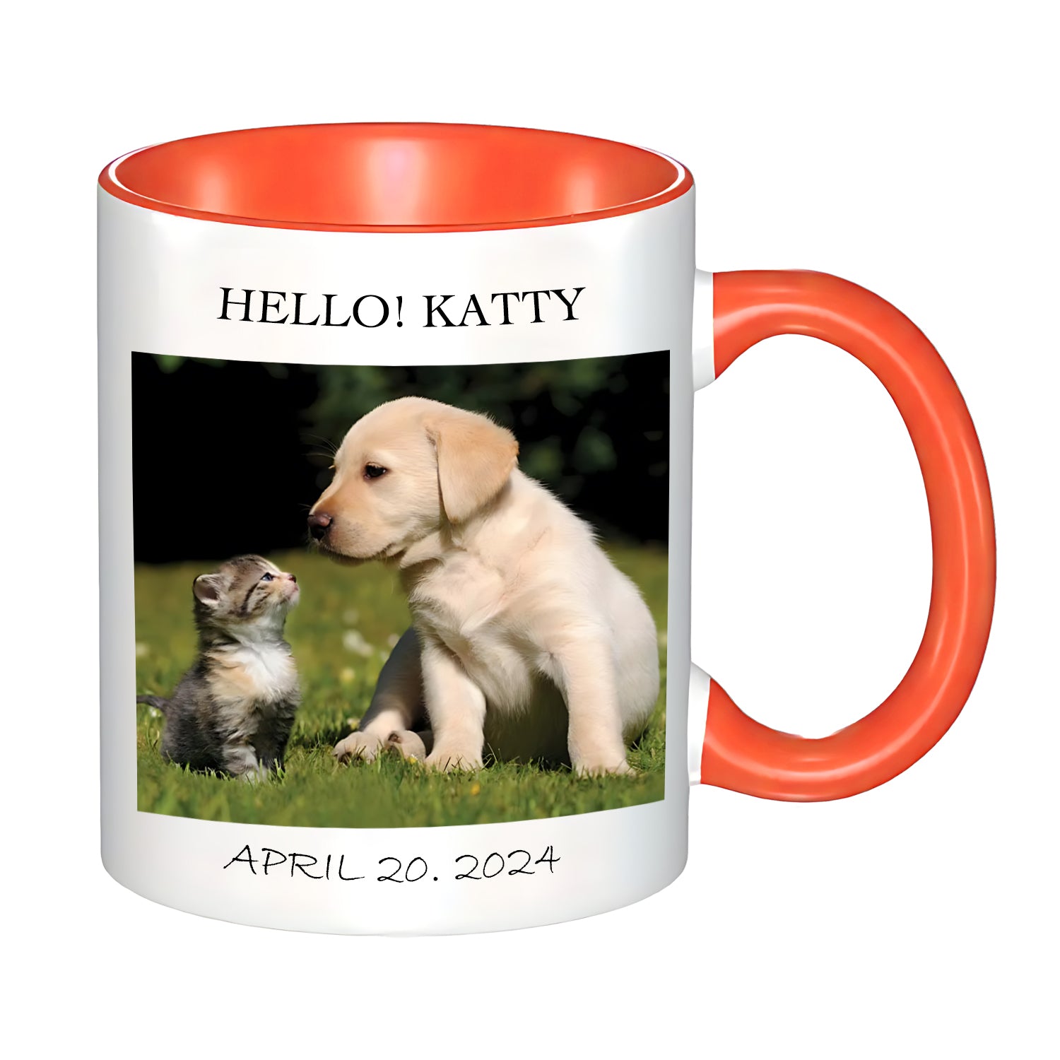 Personalized 11oz Two Tone Coffee Mug with Title and Photo-BoBo Craft