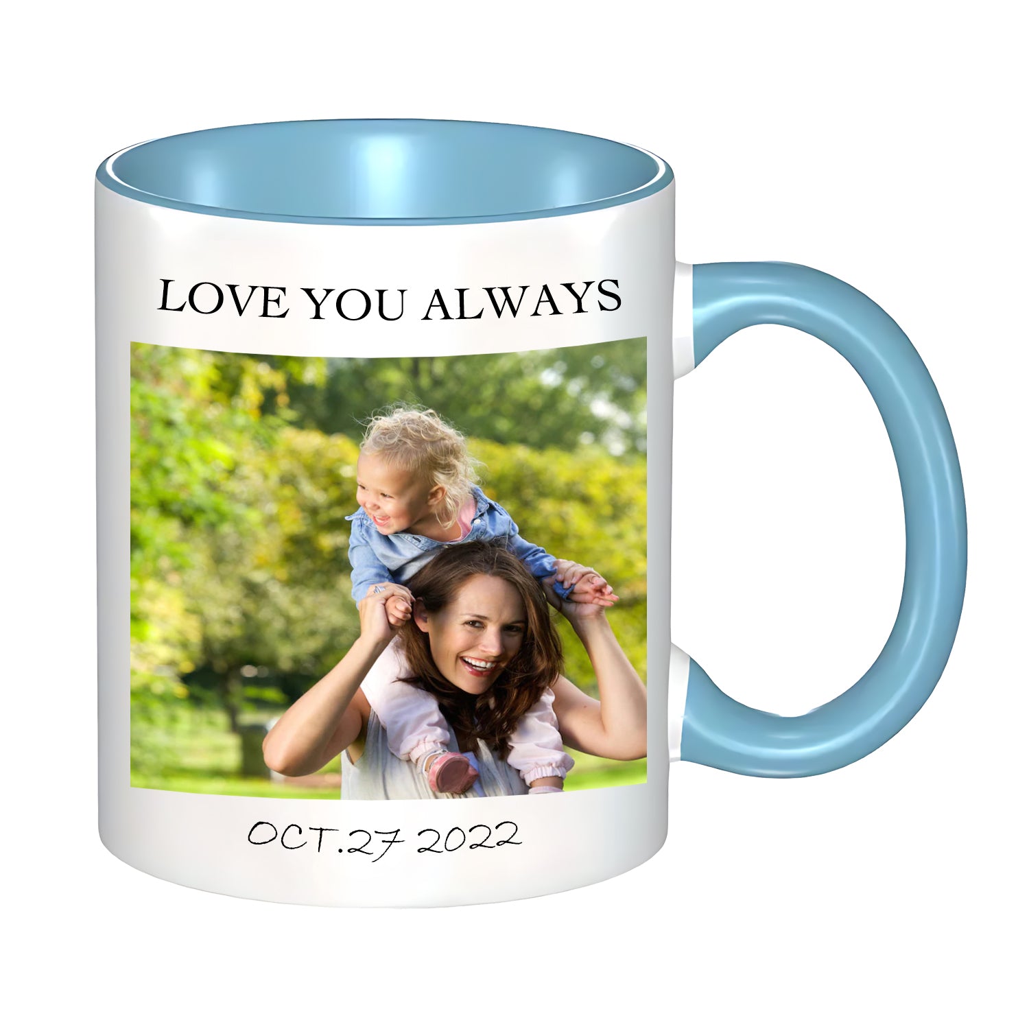 Personalized 11oz Two Tone Coffee Mug with Title and Photo-BoBo Craft