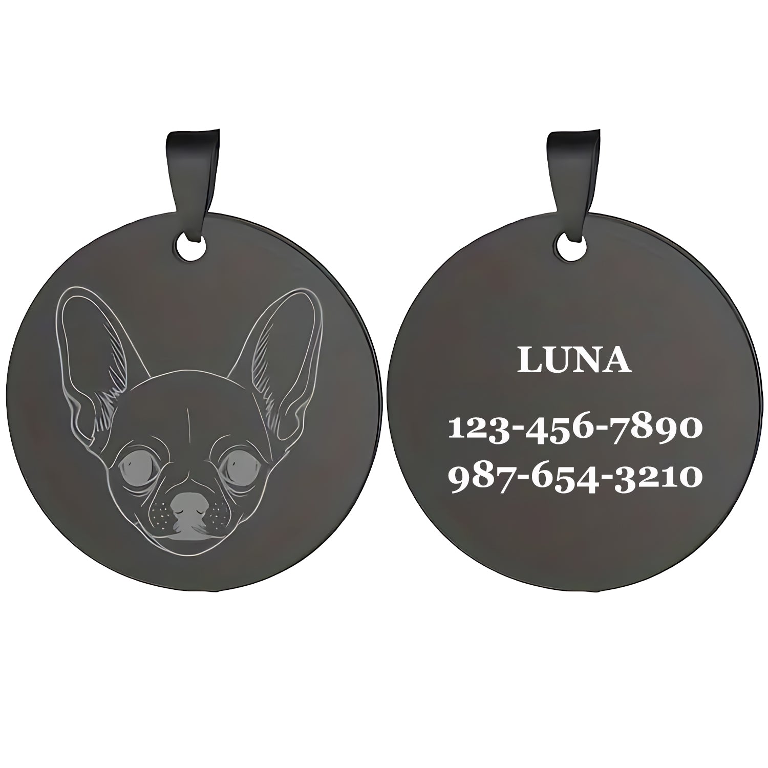 Personalized Engraved Dog Tag Necklace Round Shape-BoBo Craft