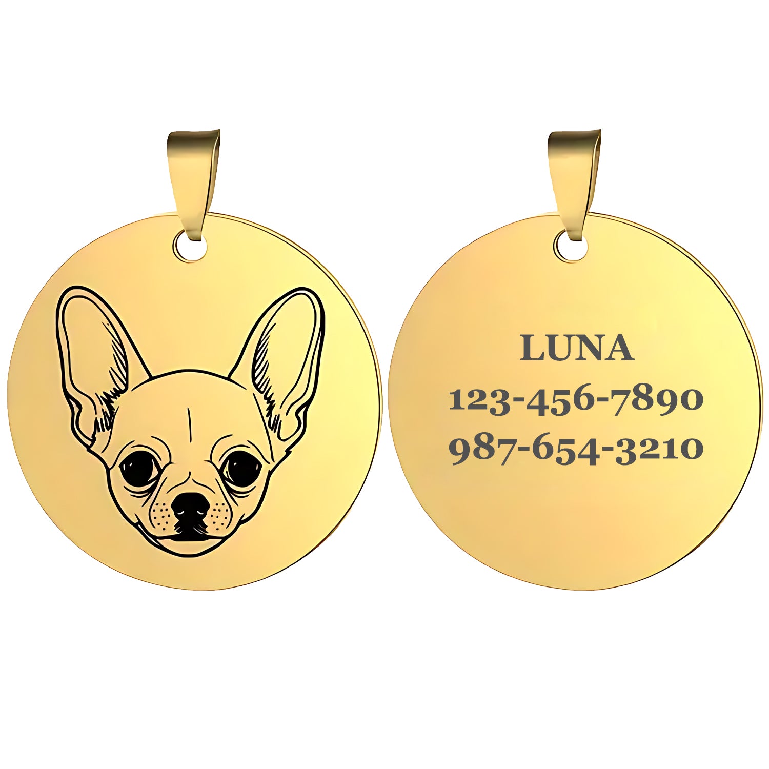 Personalized Engraved Dog Tag Necklace Round Shape-BoBo Craft