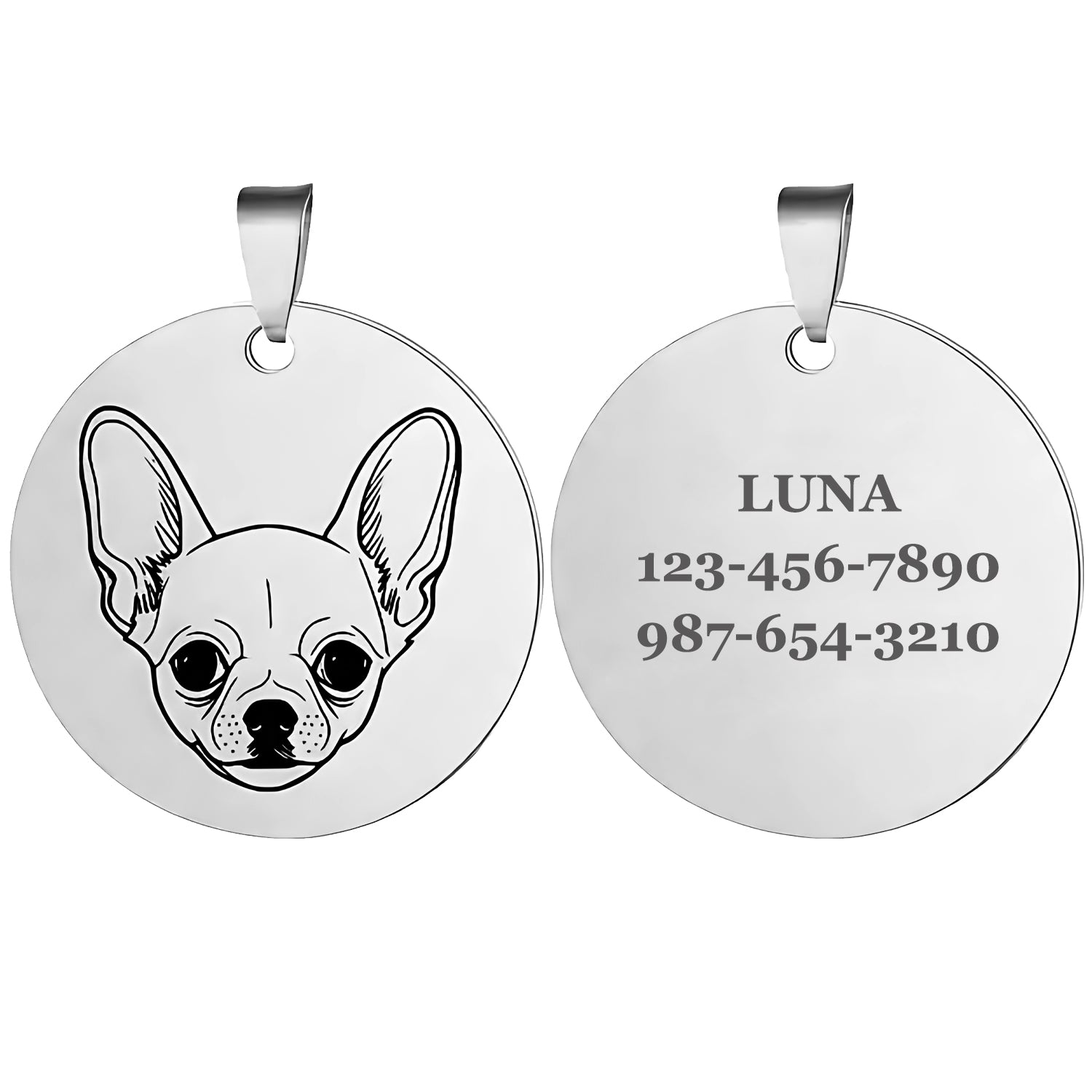 Personalized Engraved Dog Tag Necklace Round Shape-BoBo Craft