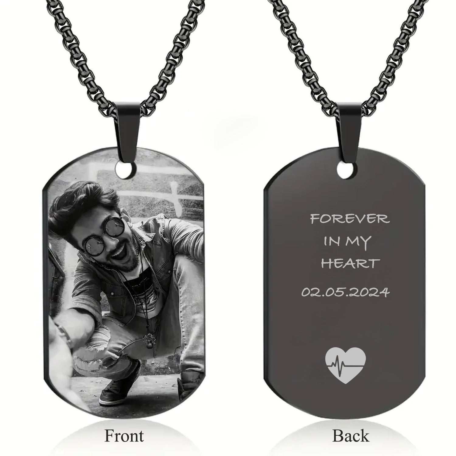 Personalized Engraved Necklace Dog Tag Pendant-BoBo Craft