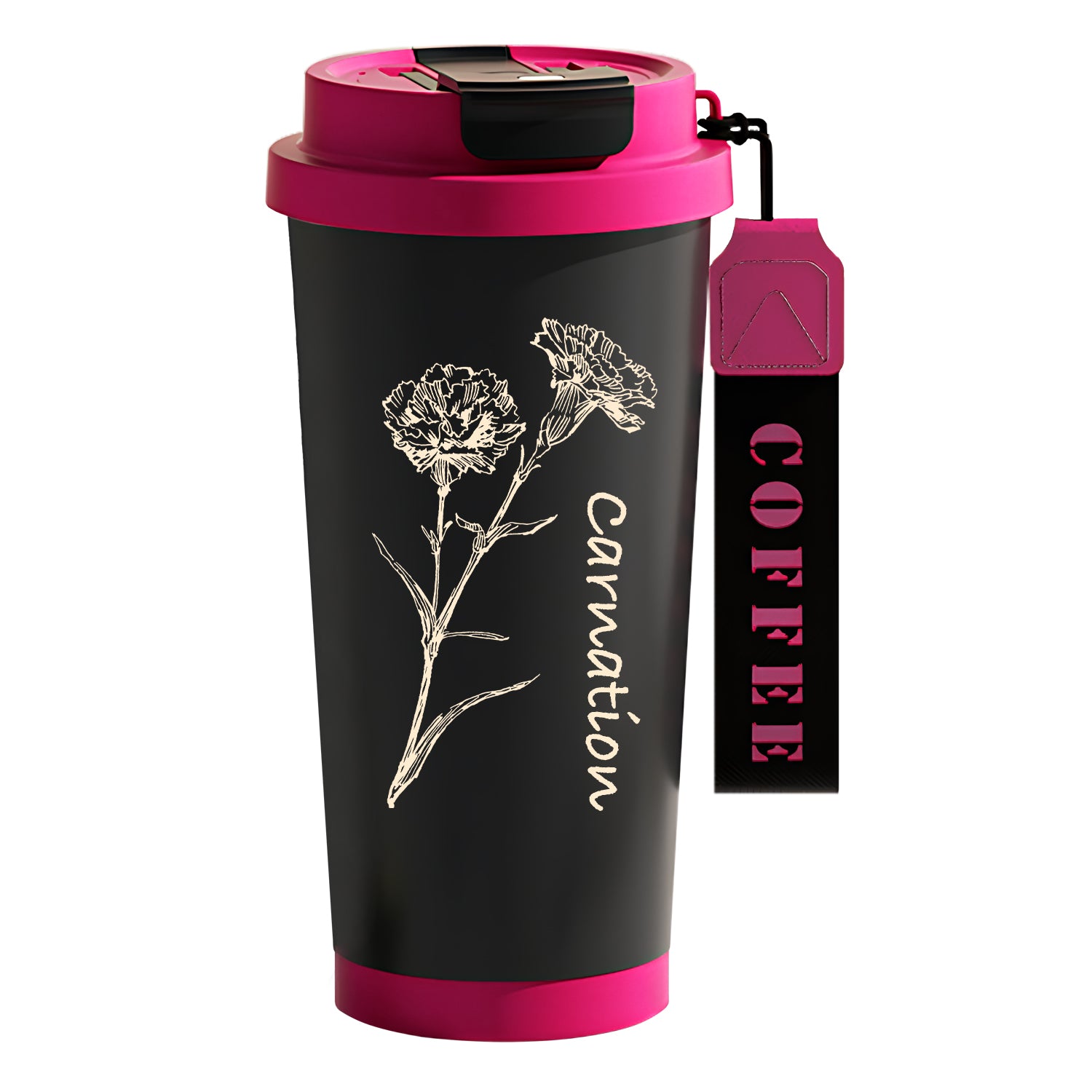 Personalized Laser Engraved Tumbler 20OZ-Flower-BoBo Craft